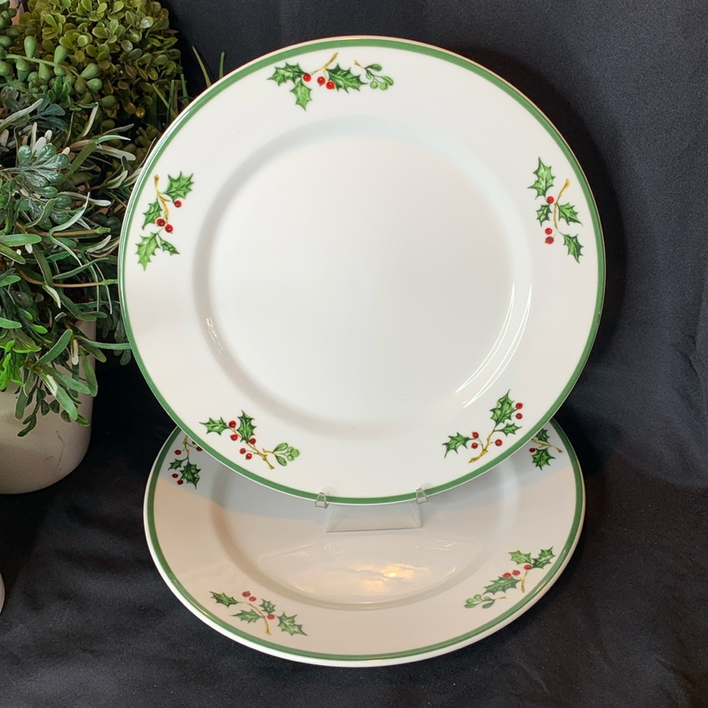 Set of 2 Traditions Holiday Celebrations by Christopher Radko dinner plates
